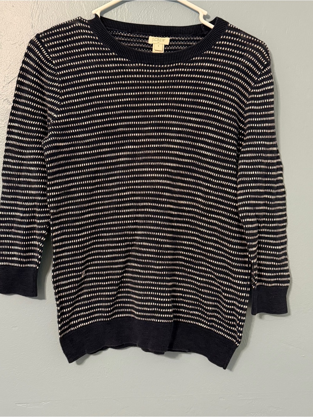 J. Crew Navy & White Striped Knit Sweater - Women